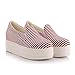 Summerwhisper Women's Striped Elastic Platform Canvas Shoes Slip on Loafers Low Top Sneakers