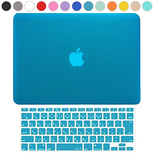 MS factory MacBook Air 13 ケース + 日本語 キーボード カバー ハードケース 全13色カバー RMC series マックブック エア 13.3 インチ Early 2015 対応 マット加工 スカイブルー 水色 RMC-SETA13MSK