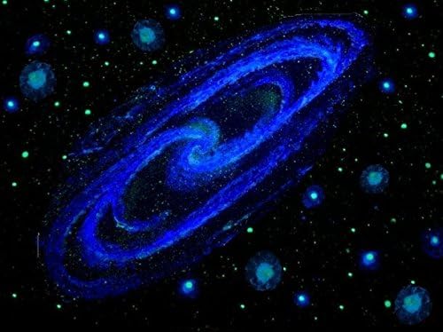 DECAL &amp; STARS: Amazing "Spiral Galaxy" Glow in the Dark DIY Peel and stick star kit EZ Install for bedroom ceiling or walls