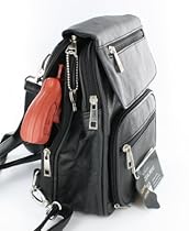 Hot Sale Black Leather R/L Locking Concealment Purse / Backpack - CCW Concealed Carry Gun / Pistol