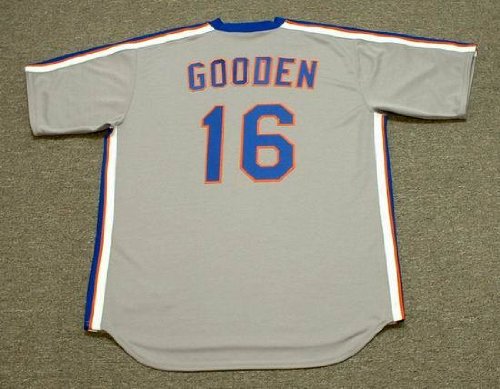DWIGHT GOODEN New York Mets 1987 Majestic Cooperstown Throwback Away Baseball Jersey, LARGE