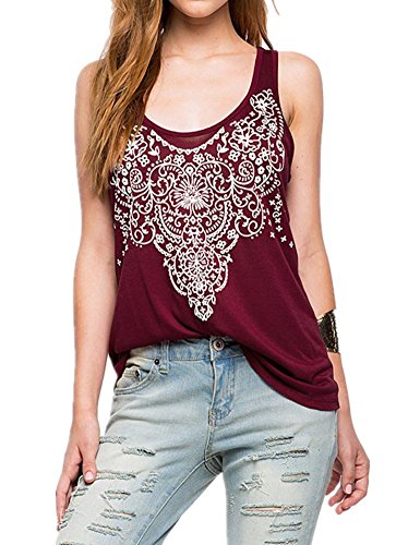 Haola Women's Summer Sleeveless Street Printed T Shirt Tank Tops Graphic Tees