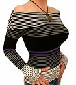 Blue Banana Black and Purple off The Shoulder Jumper