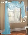 Sheer Dreams Fully Stitched Window Curtain Drapery Sheer Panel (55" X 84") and Sheer Voile Scarf (55" X 216") (Light Blue, 1 Sheer Voile Scarf)