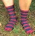 Knit One, Crochet Too Patterns - Barred Stripe Socks Pattern