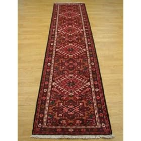 2x10 Red Persian Hand Knotted Wool Gharajeh Runner Rug by Heritage Unlimited