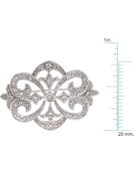 14 Karat White Gold Vintage Openwork Diamond Brooch Pin