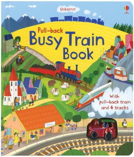pull back busy train pull back books