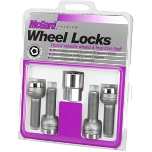 McGard 28176 Chrome Bolt Style Radius Seat Lock Bolt Set (M12 x 1.5 Thread Size) - Set of 4