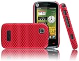 Red Motorola EX128 EX128G EX124 EX124G Mesh Hard Cover Skin Case Protector