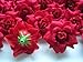 (24) Silk Red Black Roses Flower Head - 1.75