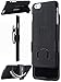 iPhone 6 Plus, ULAK Hybrid High Rubber Combo Kickstand Hard Cover Case for iPhone 6 Plus 5.5 inch With Locking Swivel Belt Clip Holster (Black)