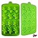 Silicone Chocolate Candy Molds, 3-Pack Set, Non-Stick Candy & Ice Cube Molds, Choice of Three Colors, Chocolate, Purple or Green, 3 Designs Per Pack, Animals, Swirls & Flowers