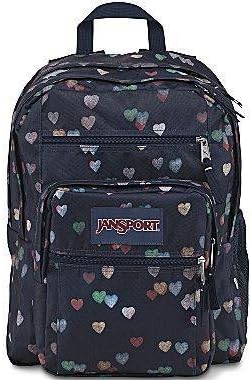 Jansport Big Student Backpack Navy Blue Hearts