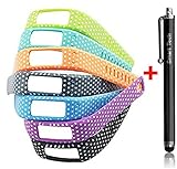 Smart Tech Store 7PCS Set Polka Dots Purple, Black, Navy, Blue, Green, Orange and Teal Replacement Band With Clasp for Garmin Vivofit Only /No tracker/ Wireless Activity Bracelet Sport Wrist band Garmin Vivo fit Bracelet Sport Arm Band Armband