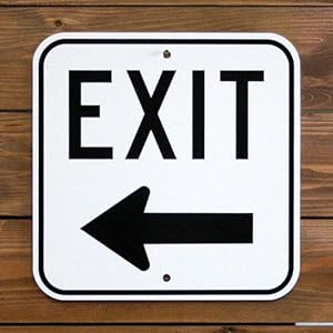 トラフィックサイン【EXIT←】（出口はこちら←）　アメリカの道路標識