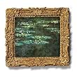 Water Lilies - Gold Frame Magnet with pop-out easel (2-3/4" x 2-1/2")