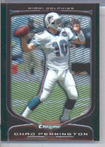 2009 Bowman Chrome Football Card #16 Chad Pennington Miami Dolphins Mint Condition - Shipped In Protective Screwdown Display Case!