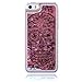 iPhone 5S Case, iPhone 5 Case, EMAXELER 3D Brilliant Luxury Bling Glitter Liquid Floating Angle Girl Moving Hard Protective Case for Apple iPhone 5/5S + Stylus Pen(Skull: Pink)