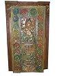 Antique India God Ganesha Carved Wall Panel Door Shutter 72"