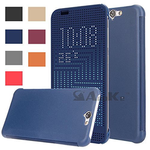 HTC One A9 Case, HTC A9 case, AnoKe@ DEY DOT Luxury Flip Slim Dot View Cover Case for HTC One A9,A9u,A9w -Dot Blue