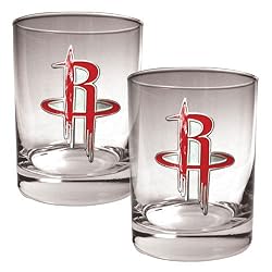 Houston Rockets NBA 2pc Rocks Glass Set - Primary Logo by Great American Products