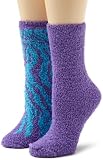 Betsey Johnson Women's 2 Pack Zebra Slipper Socks