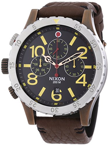 Nixon A363-1625 Mens The 48-20 Chrono Leather Antique Copper Brown Watch