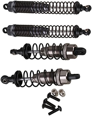 Mxfans Titanium Color Aluminum Alloy K949-010/011 Front &amp; Rear Shock Absorber for WL K949 RC1:10 Off Road Car Pack of 2