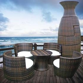 Deeco DM-GV-503 Geo-Vase interlocking all weather wicker furniture set