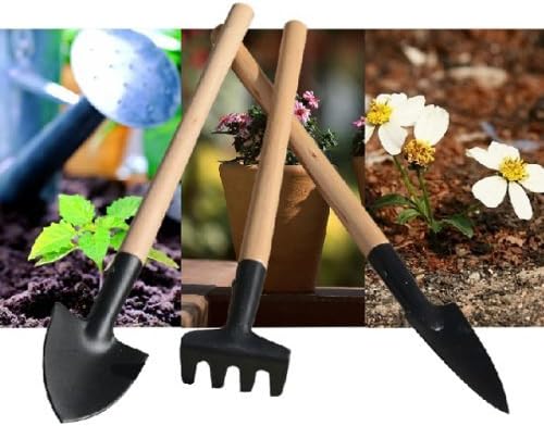 6 Pieces 2 packs Wooden Iron Mini Gardening Tools Planting