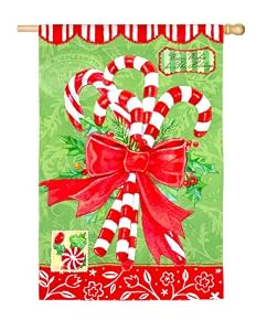 Holiday Candy Canes Decorative Garden Flag