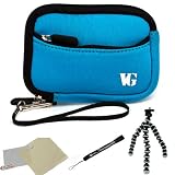 Baby Blue – Trim Slim Protective Soft Neoprene Cover Carrying Case Sleeve with Extra Pocket for Samsung SL600 SL605 ST30 ST65 ST80 ST90 ST93 ST95 ST6500 TL105 TL110 TL205 TL210 TL240 TL350 WB210 WB700 WB750 Point and Shoot Digital Camera + Includes Grey 6 Inch Mini Flexi Tripod + Includes a anti glare screen protector, will protect from any small scratches and dirt