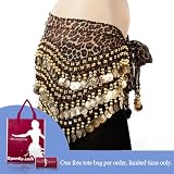 Bellyqueen™ Leopard Print Belly Dance Gold Coin Hip Scarf