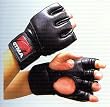GTMA MMA Mixed Martial Arts Grappling Gloves - Black Leather