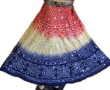 ORANGE BEADED BELT BELLY DANCE BOHO BANDINI SKIRT 32