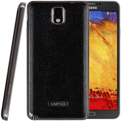 Galaxy Note 3 Case, SlimPack [Midnight Black] [Genuine Leather] Ultra Slim Replacement Battery Door Case Cover for Samsung Galaxy Note 3 / Note III (2013)