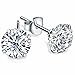 Freeman Jewels Platinum-Plated Sterling Silver Round Cubic Zirconia Stud Earrings 2 cttw