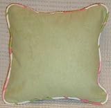 Confetti Girl Green Pillow with Stripe Cord