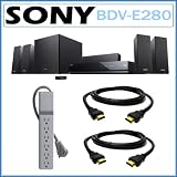 Sony BDV-E280 3D Blu-ray Disc Home Theater System + 2 HDMI Cables + Surge Protector