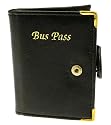 Soft Black Colour Bus Pass Holder Cover With Button Fastening
