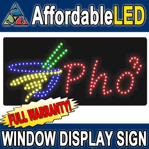 Pho LED Window Display Sign (Size 12"H X 24"L X 1"D)