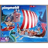 512h3CddXPL. SL160  PLAYMOBIL® 5003   Wikinger Exklusiv 2009   Drachenboot mit Motor, 8 Figuren, Festung, Drache und viel mehr