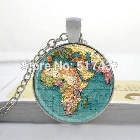 Pretty Lee 2015 New World Map Necklace Map Pendant Necklaces Travel World Map Pendant Glass Cabochon Dome Pendant