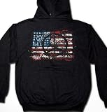 USA Flag Peace Sign Mens Sweatshirt, Graffiti Style American Flag Men's Pullover Hoodie