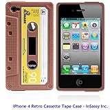 InSassy Brown/Yellow Cassette Tape Case / Skin / Cover for Apple iPhone 4 / ....