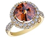 CRISLU 18K Gold Vermeil Sugar Drop Ring with 5 Carats (ctw) Smokey Cubic Zirconia (CZ)