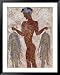 Fresco of a Fisherman from Akrotiri, Island of Santorini, Greece Places Framed Art Poster Print by Gavin Hellier, 39x49
