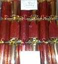 12 Luxury Christmas Crackers in Red and Gold Design KFSW