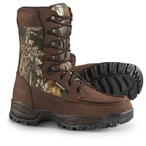 Men's Guide Gear Waterproof 400 gram Thinsulate Insulation Moc - toe Boots Mossy Oak Break - Up, MOSSY OAK, 8.5